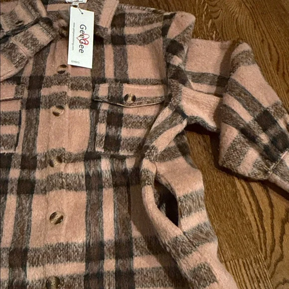 GeeGee flannel  Plaid Teddy Jacket medium - Picture 10 of 12